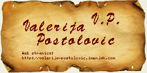 Valerija Postolović vizit kartica